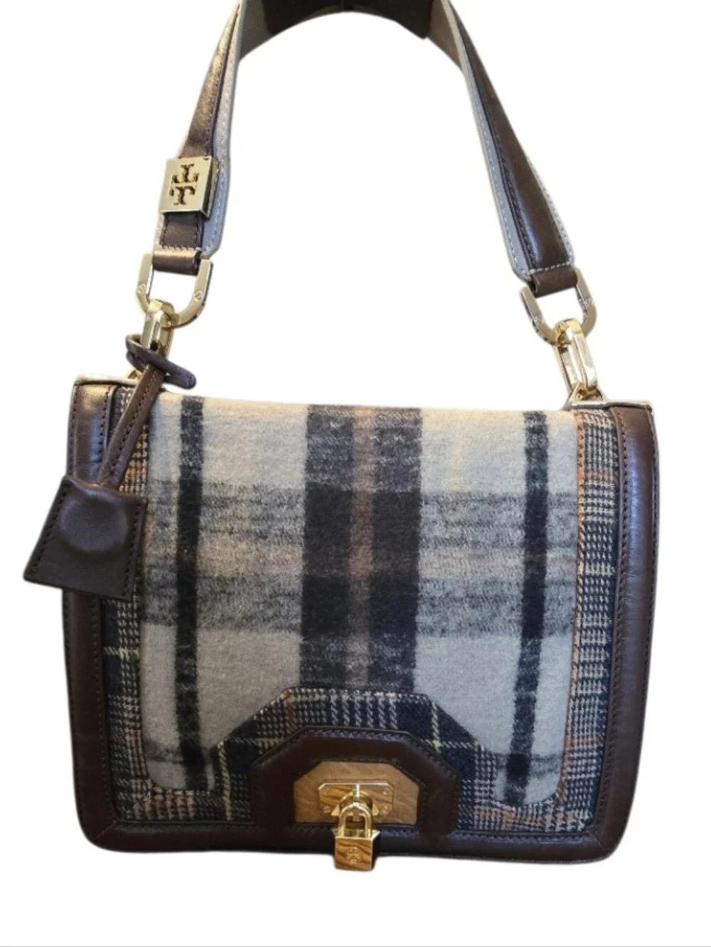 Tory Burch Fall 2011 Plaid Bond Shoulder Bag w/ Dustbag In EUC